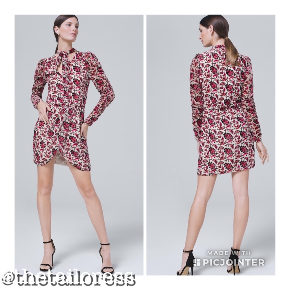 ❌NOT FOR SALE❌MONIQUE LHUILLIER Floral VelvetDress - Picture 7 of 16
